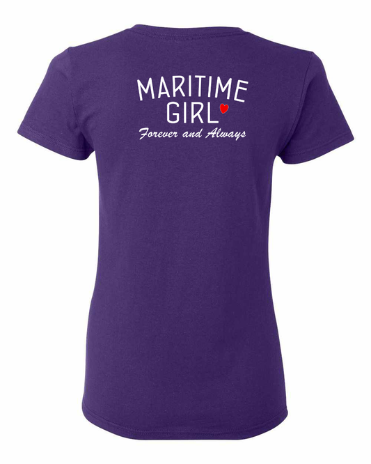 Maritime Girl Forever and Always Left Chest and Back Women's Tee