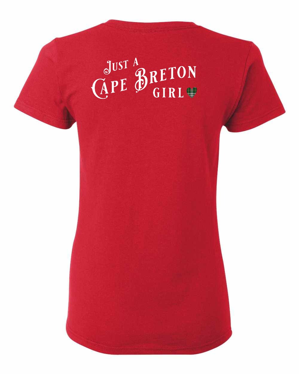 Just a Cape Breton Girl Tartan Left Chest and Back Women's Tee
