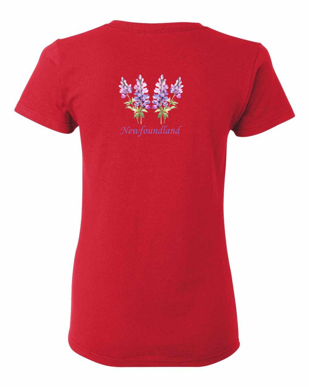 Newfoundland Lupins Left Chest and Back Women's Tee