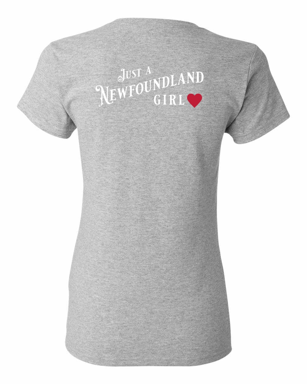 Just a Newfoundland Girl Left Chest and Back Women's Tee