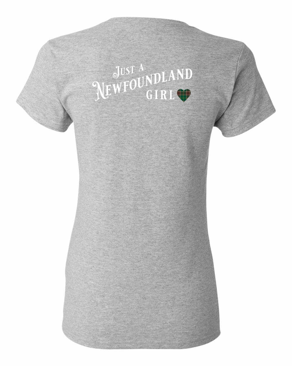 Just a Newfoundland Girl Tartan Left Chest and Back Women's Tee