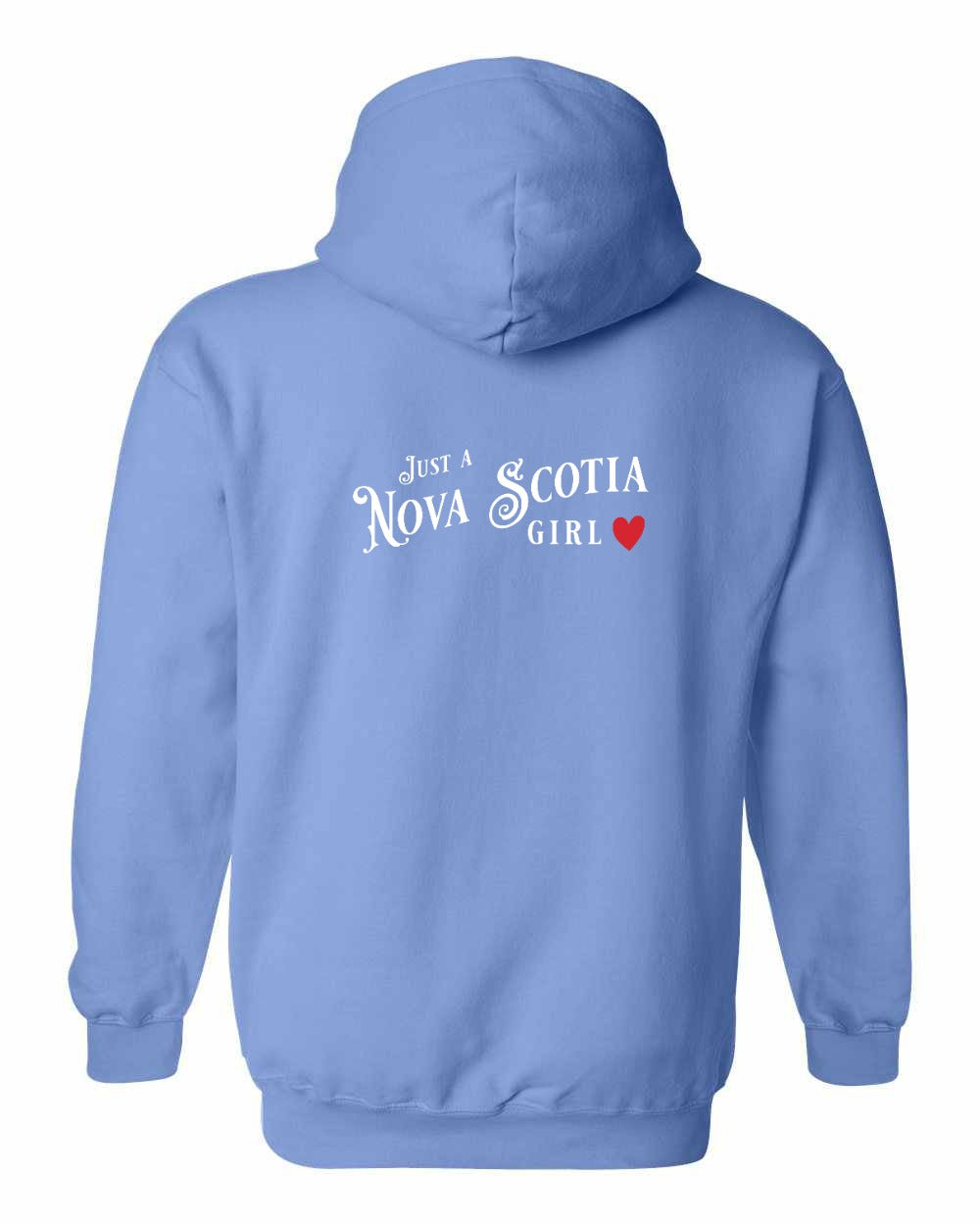 Just a Nova Scotia Girl Red Heart Left Chest and Back pullover