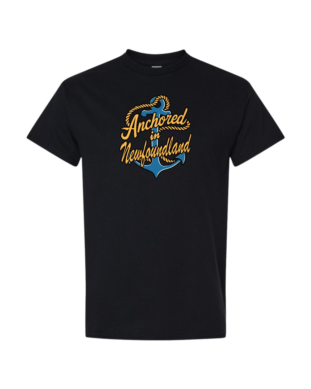 Anchored in Newfoundland Full Front Womens Tee