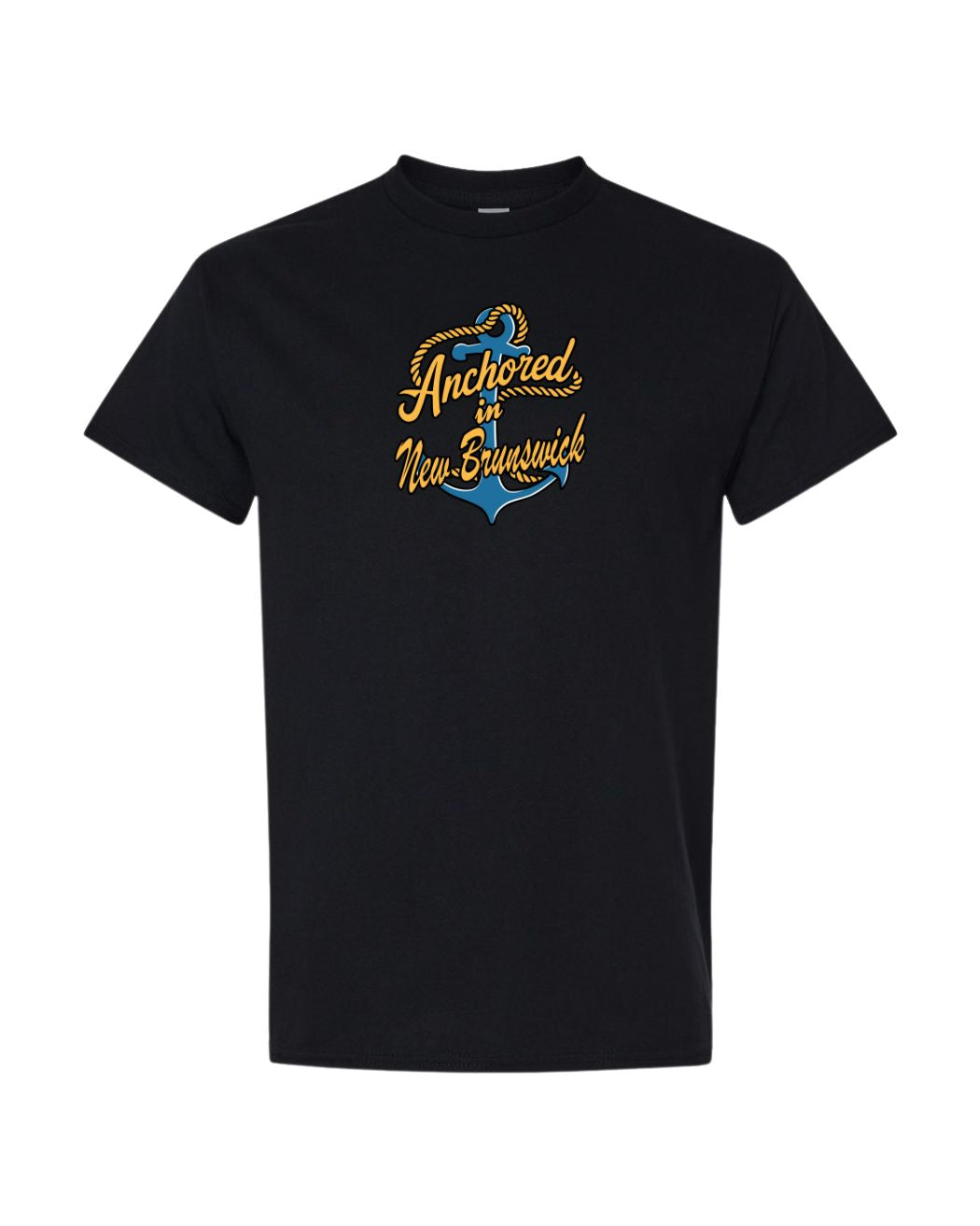 Anchored in New Brunswick Full Front Men's Tee
