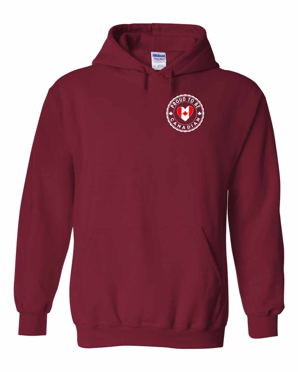 Proud to be Canadian Heart Flag Left Chest and Back Pullover
