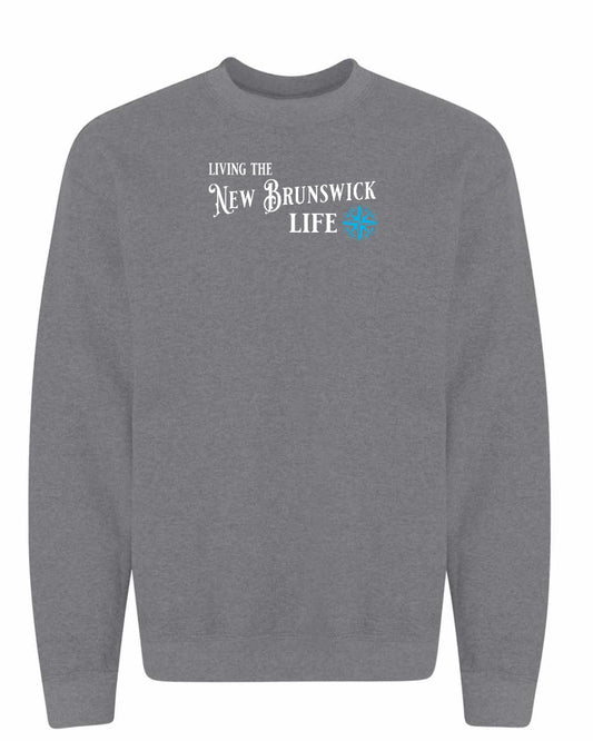 Living the NB life Blue compass full crewneck sweatshirt