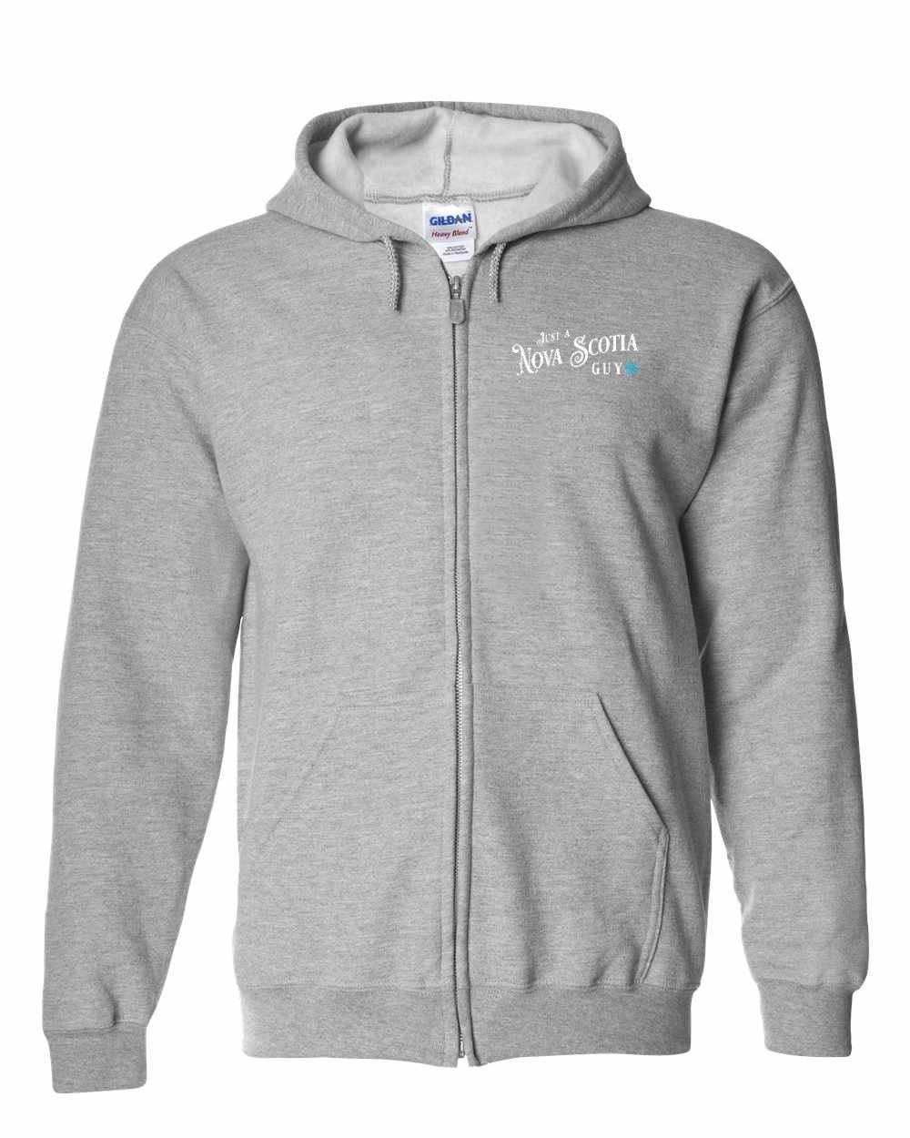 Just a Nova Scotia Guy blue Left Chest zip-hoodie