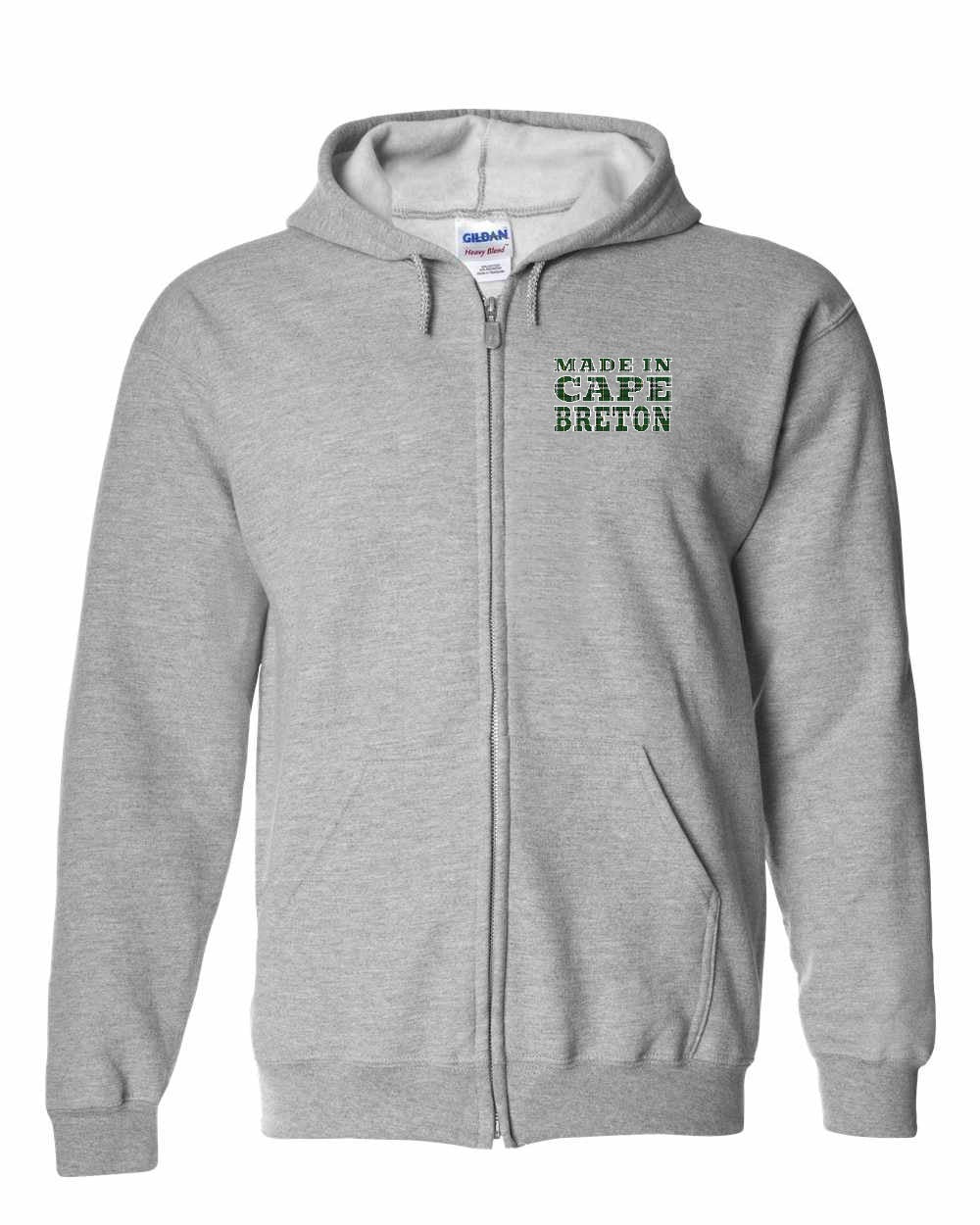 Made In Cape Breton Tartan Left Chest Zip Hoodie