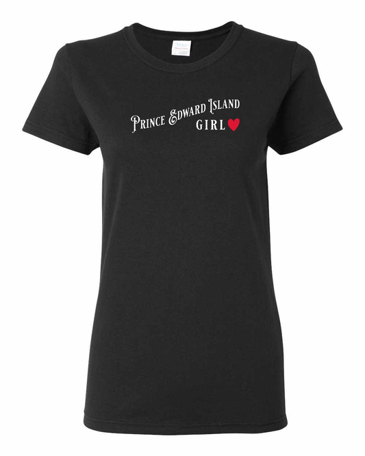 PEI Girl Red Heart Full Women's Tee