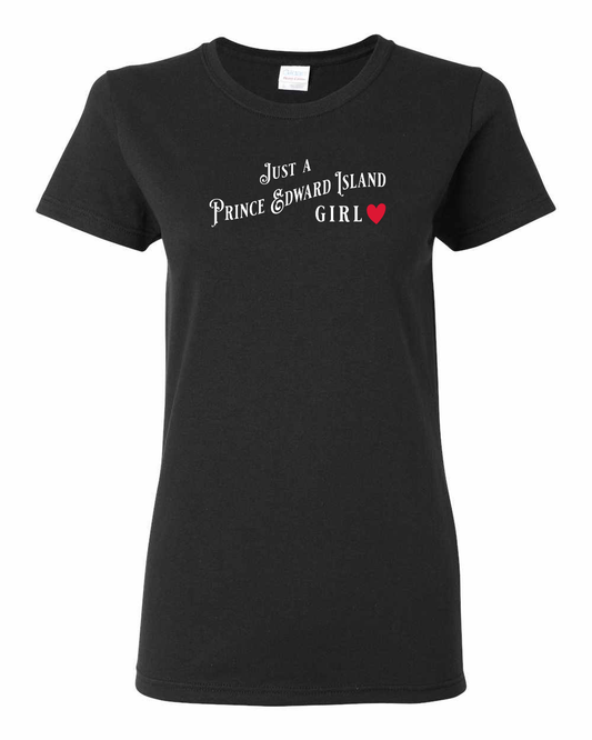 Just a PEI Girl Red Heart Full Women's Tee