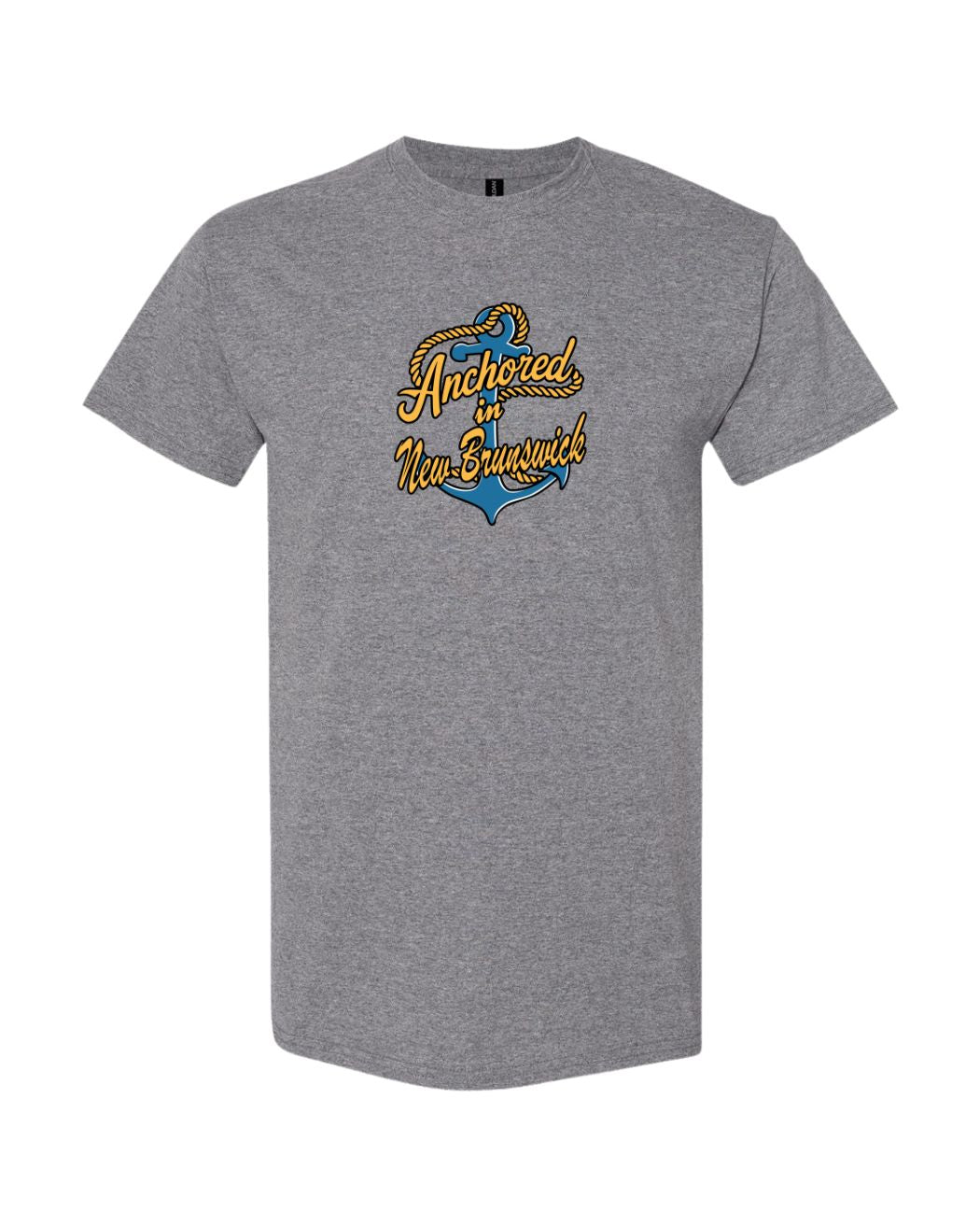 Anchored in New Brunswick Full Front Men's Tee