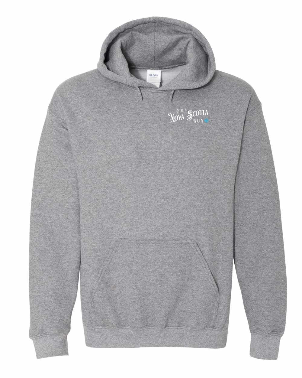 Just a Nova Scotia Guy blue Left Chest and Back pullover