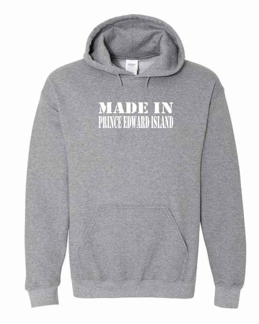 Made In PEI (White Lettering) Full Front Pullover Hoodie
