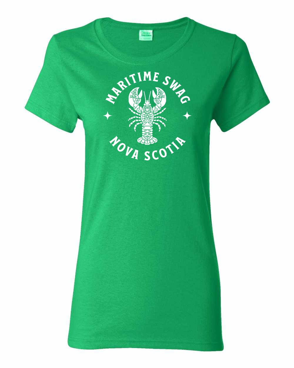 Maritime Swag Nova Scotia Mandala white Lobster Full womens-tee