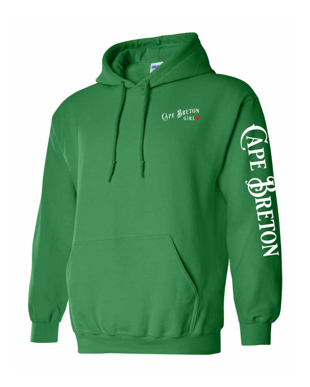 Cape Breton Girl Red Heart Left chest and Sleeve Pullover Hoodie