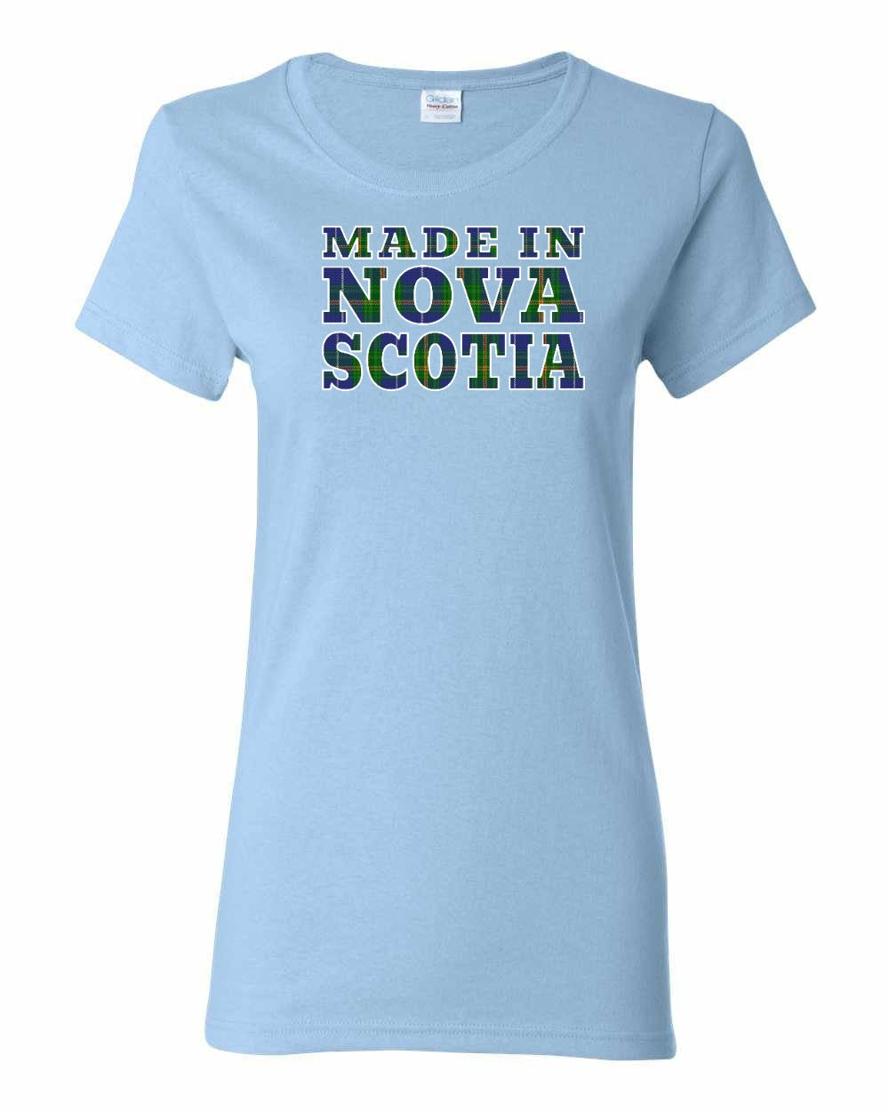 Made In Nova Scotia ( Tartan Lettering) Full womens-tee