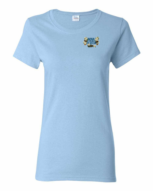 Nova Scotia Flowers Left Chest womens-tee