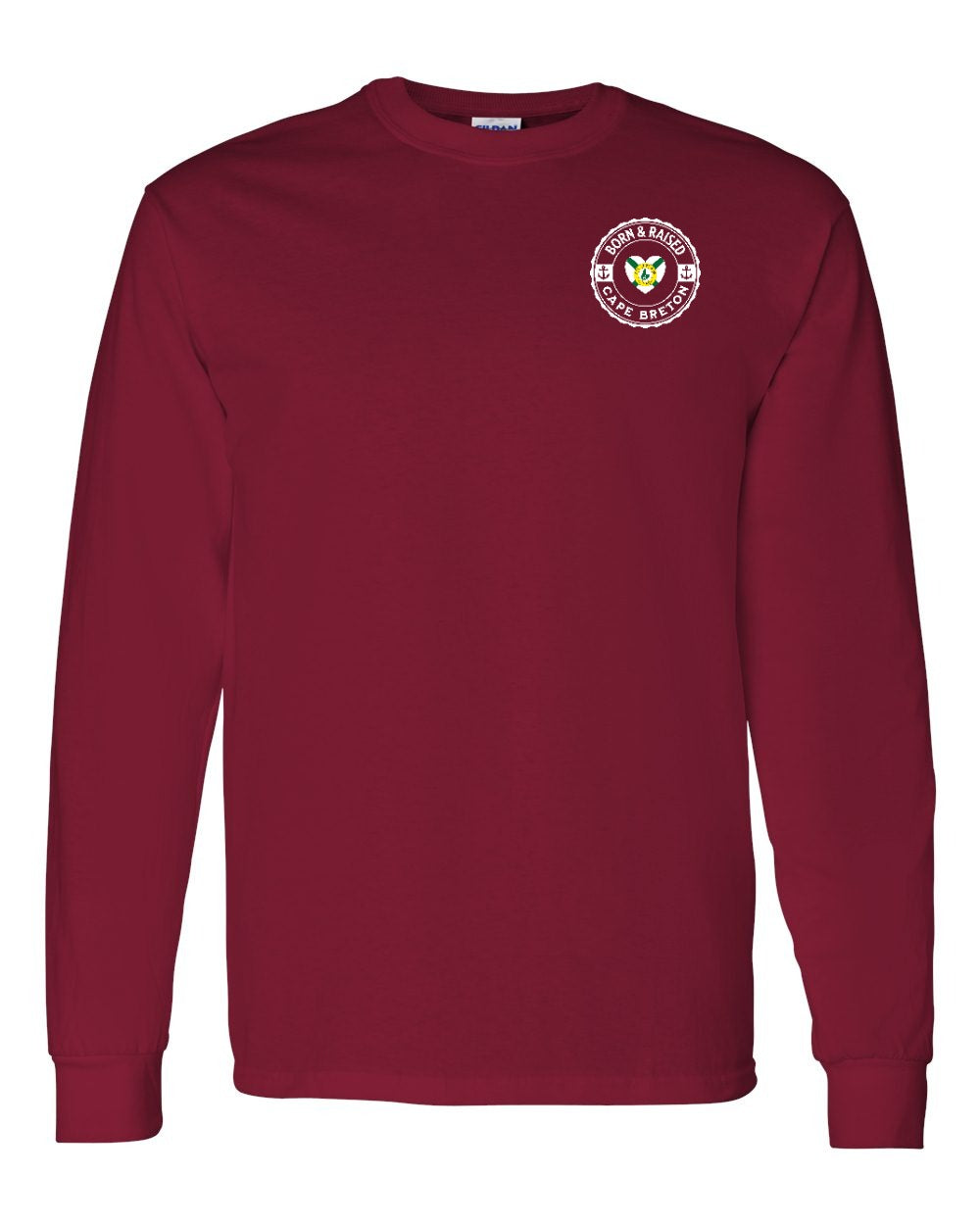 Born and Raised CB Heart Flag Left Chest Long Sleeve Tee