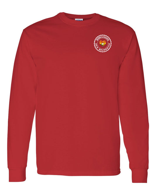 Born and Raised NB Heart Left Chest Long Sleeve Tee