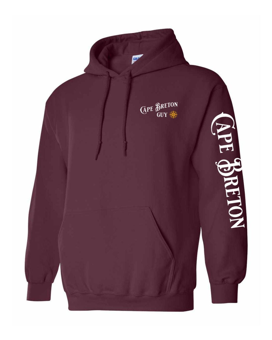 Cape Breton Guy Yellow Compass Left chest and Sleeve Pullover Hoodie