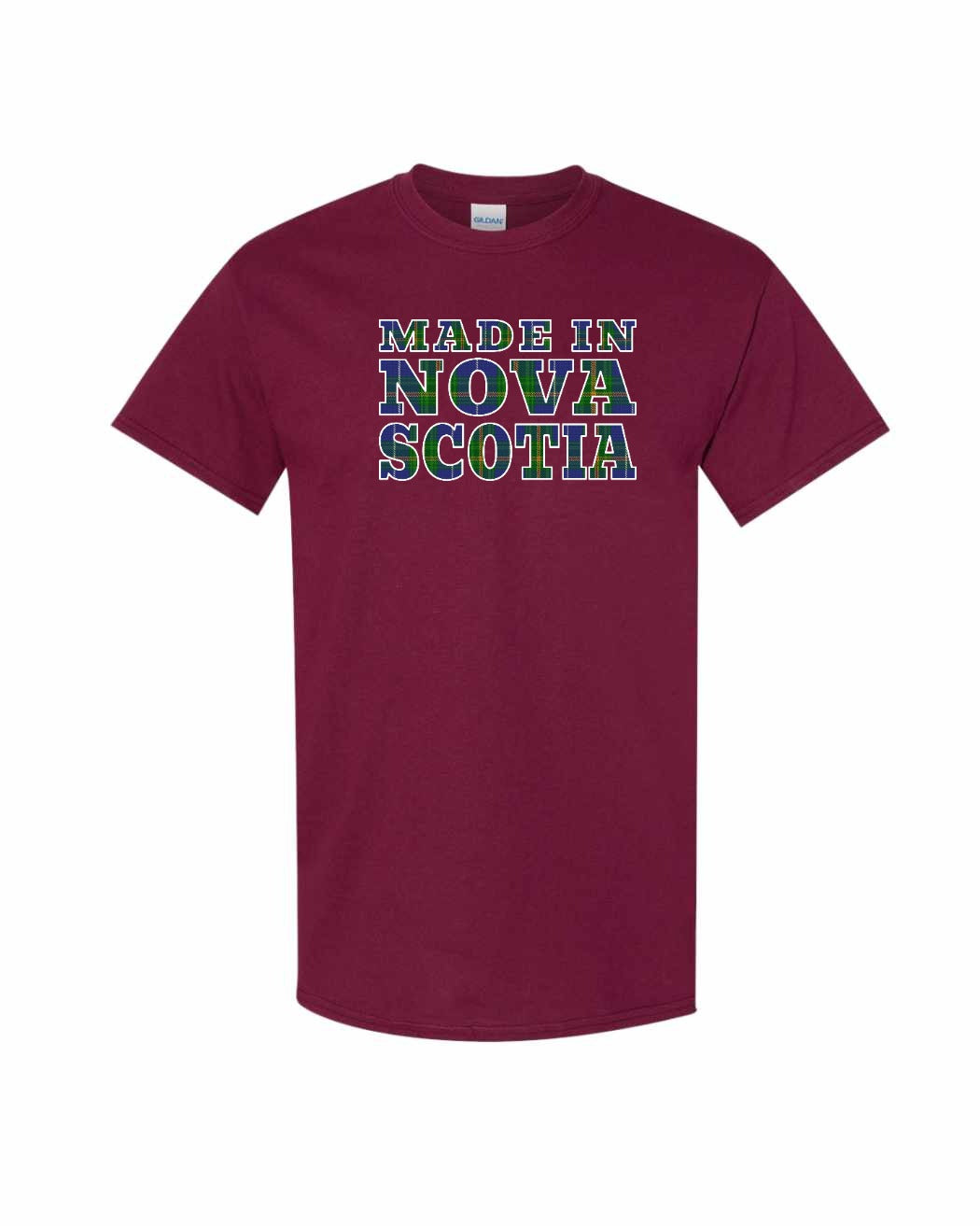Made In Nova Scotia ( Tartan Lettering) Full mens-tee