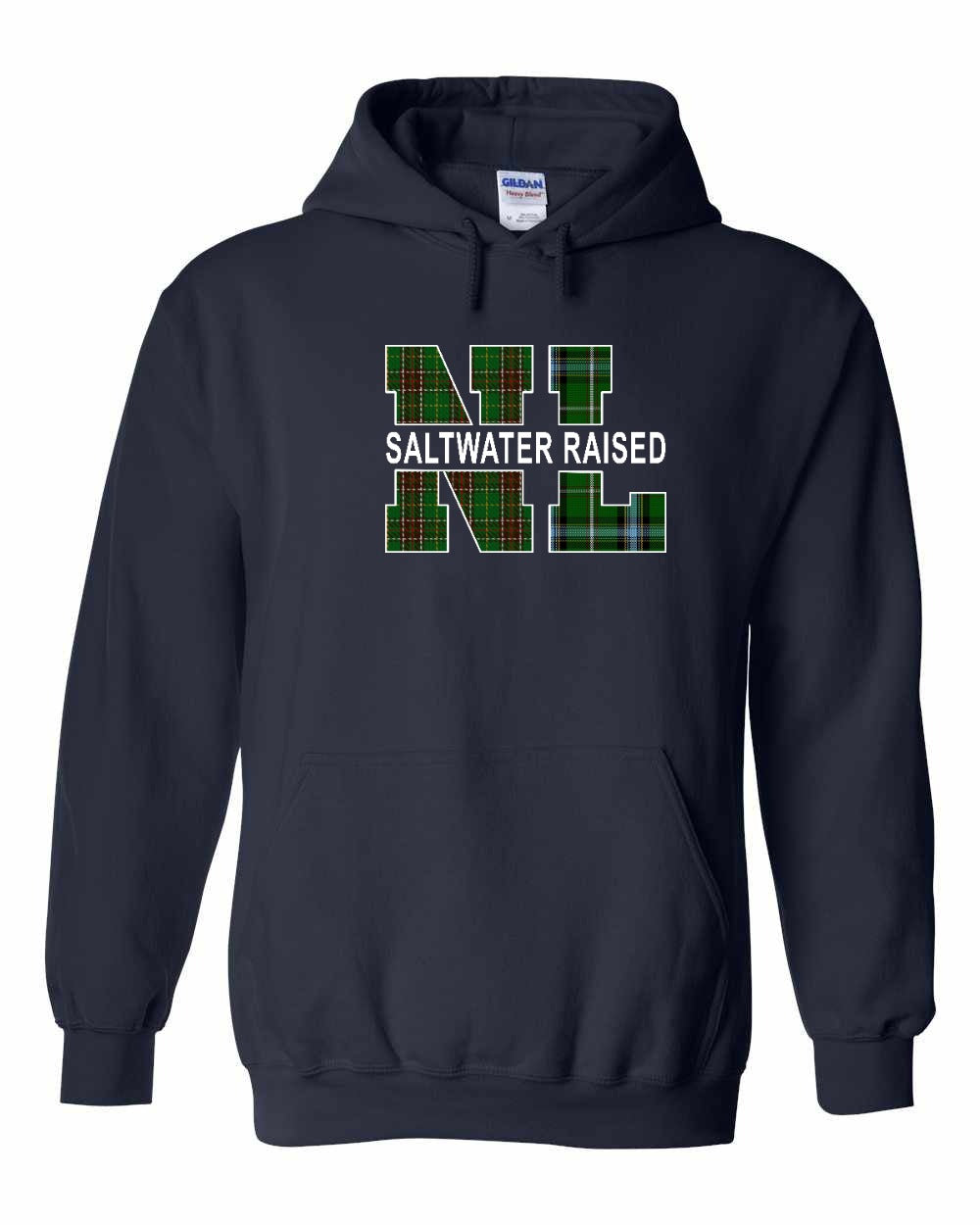Newfoundland and Labrador Saltwater Raised Full Front Pullover Hoodie