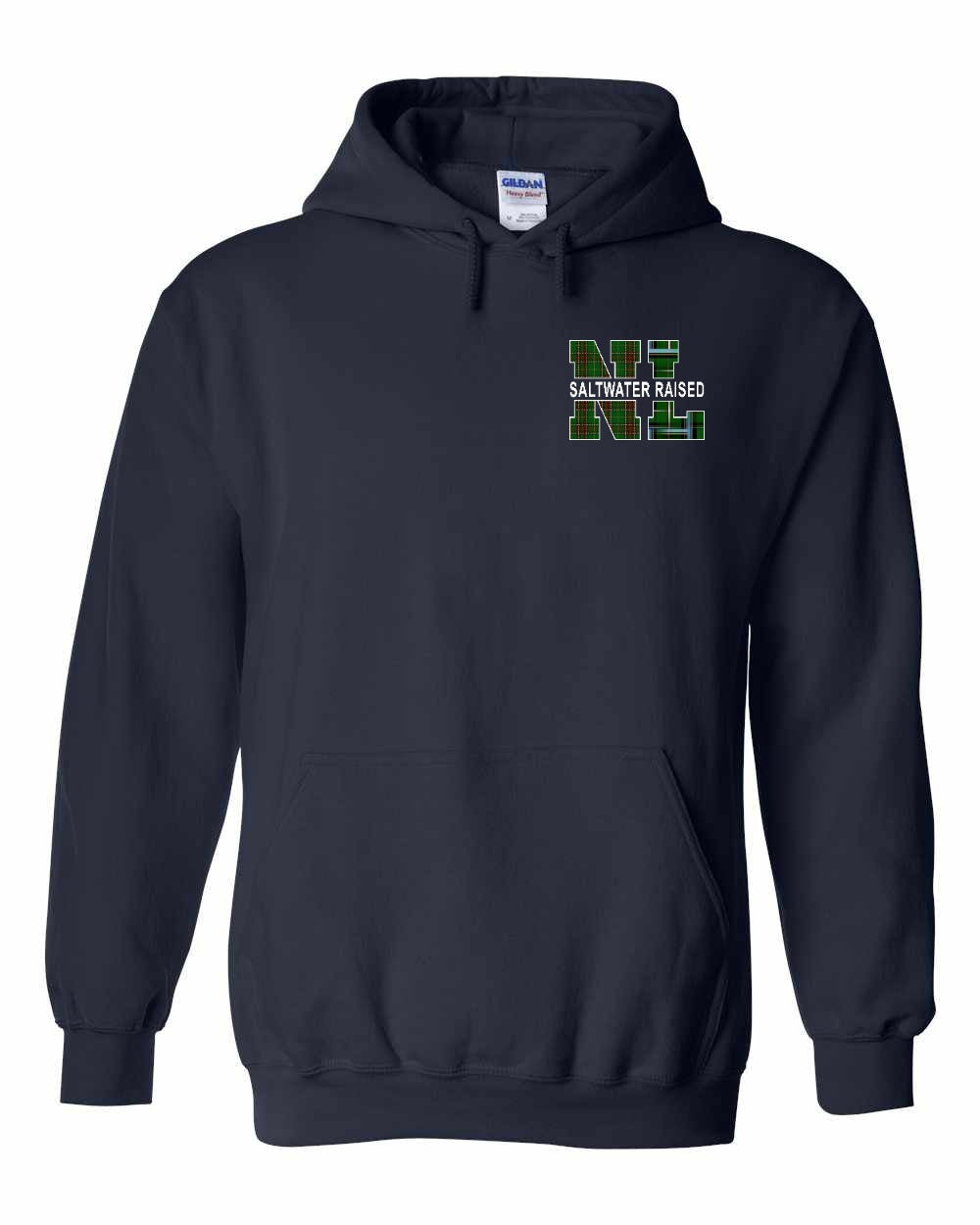 Newfoundland and Labrador Saltwater Raised Left Chest and Back Pullover Hoodie