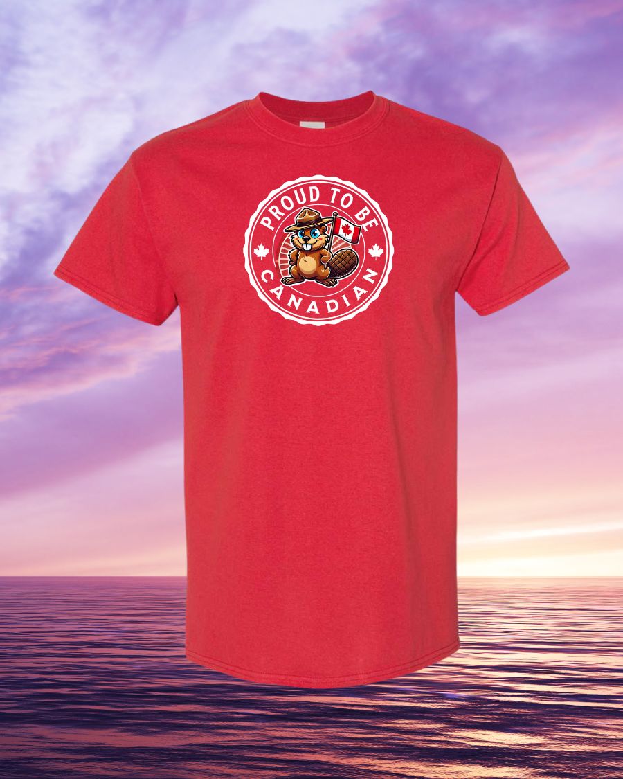 Proud to be Canadian Beaver Tee - Gildan Canada (sewn Internationally)