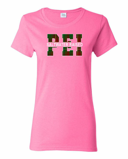 PEI Saltwater Raised Full Front Women's Tee Printed NOT STITCHED