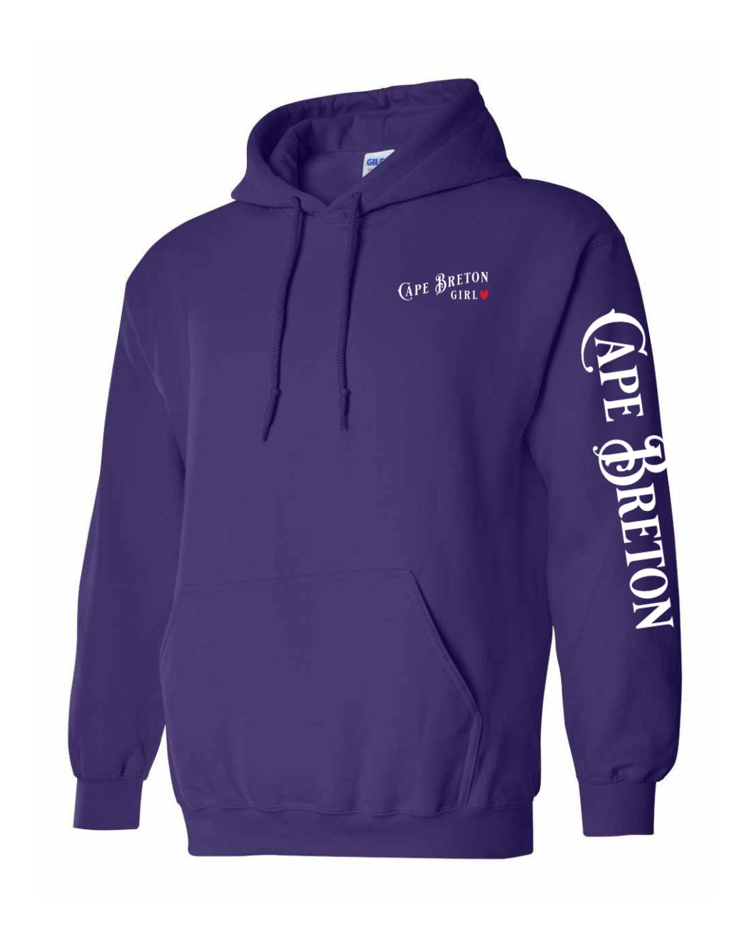 Cape Breton Girl Red Heart Left chest and Sleeve Pullover Hoodie