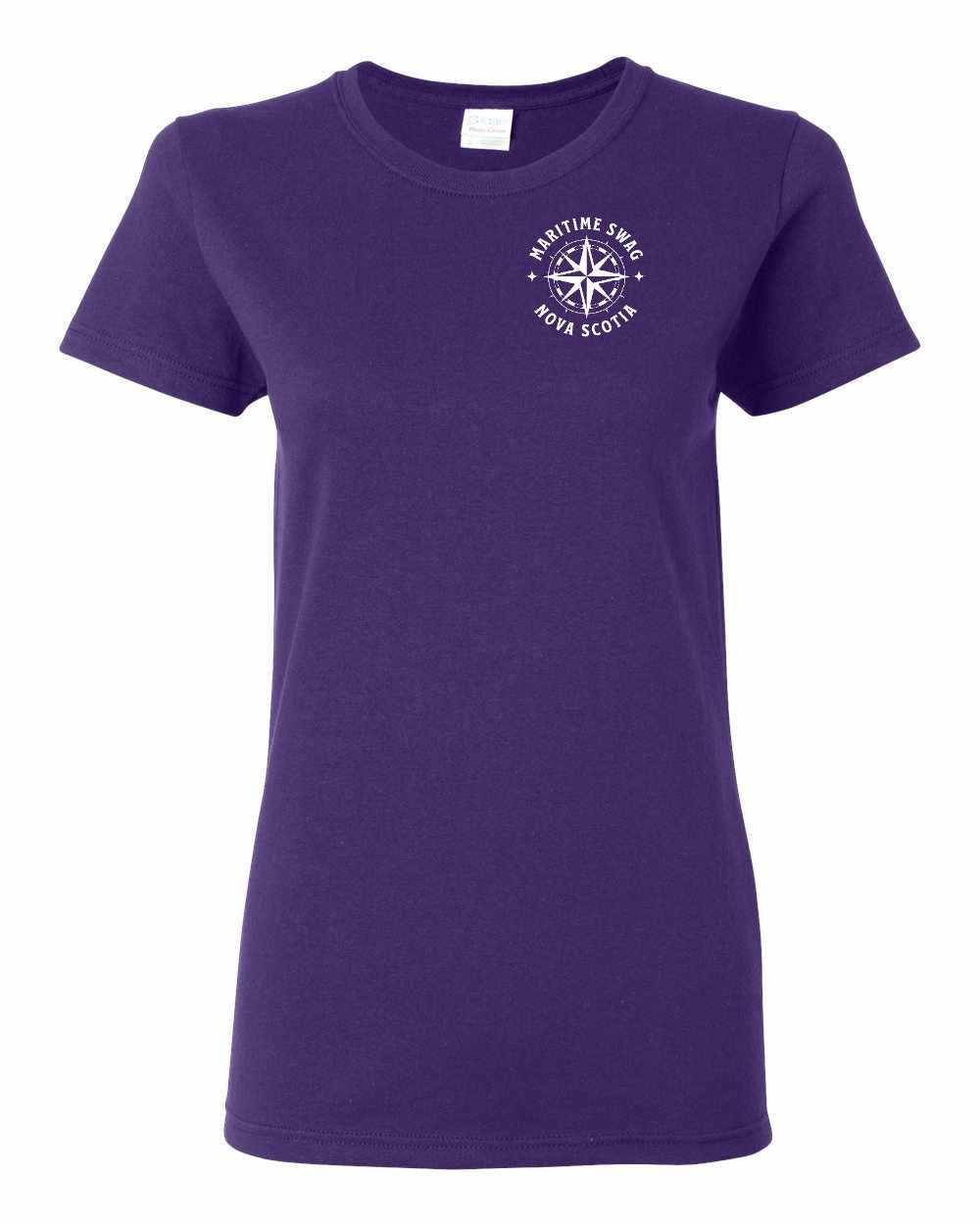 Maritime Swag Nova Scotia Compass Left Chest and Back womens-tee