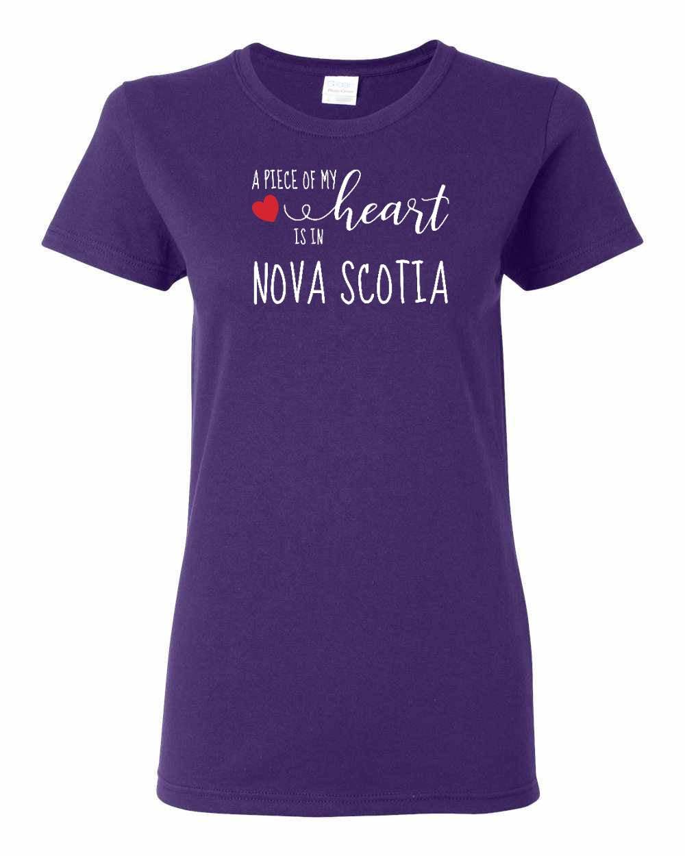 A piece of My heart in Nova Scotia (Red Heart) Full womens-tee