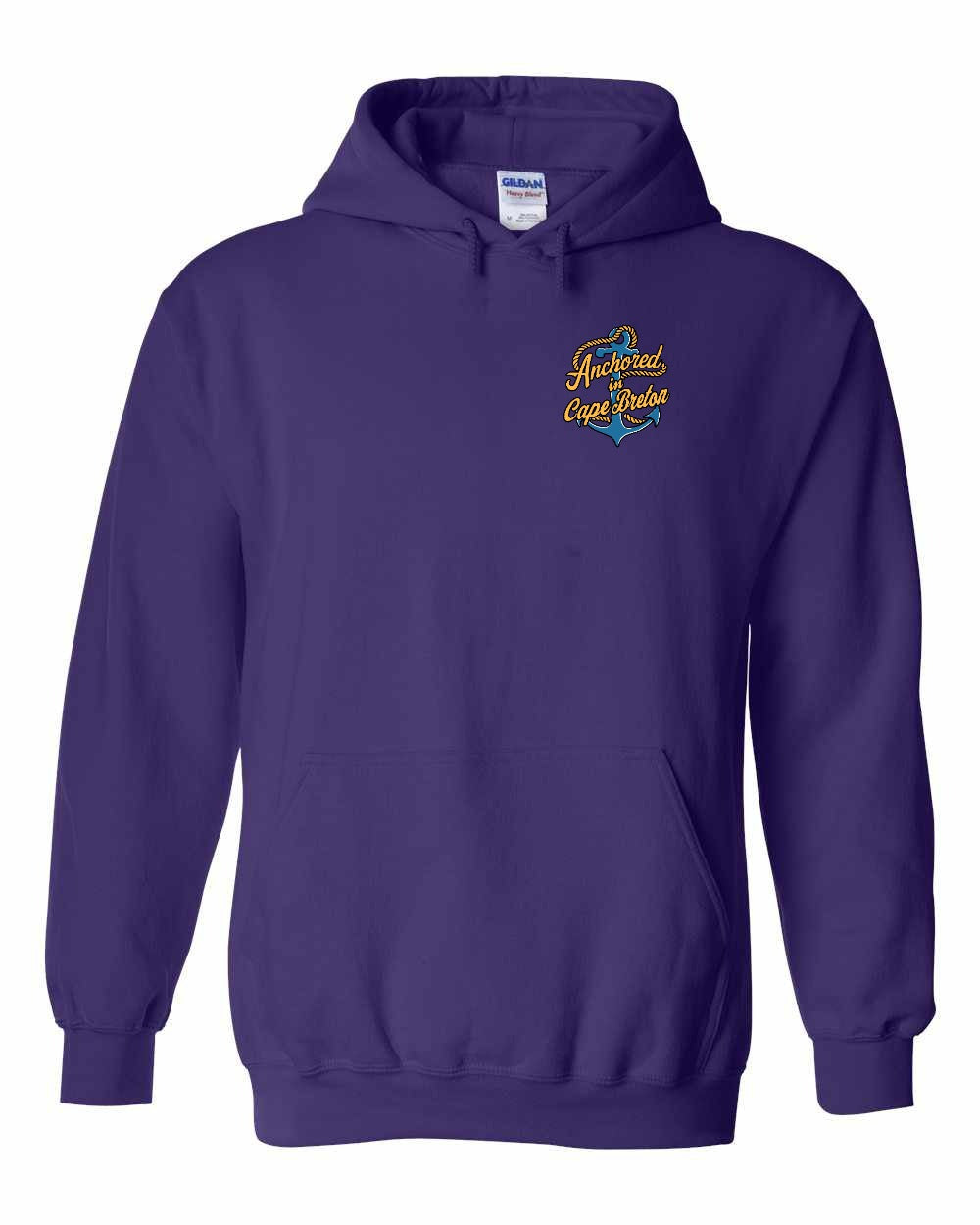 Anchored in Cape Breton (New Design) Left Chest Pullover Hoodie