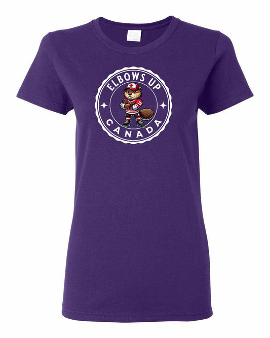 Elbows Up Beaver Full Front Women's Tee
