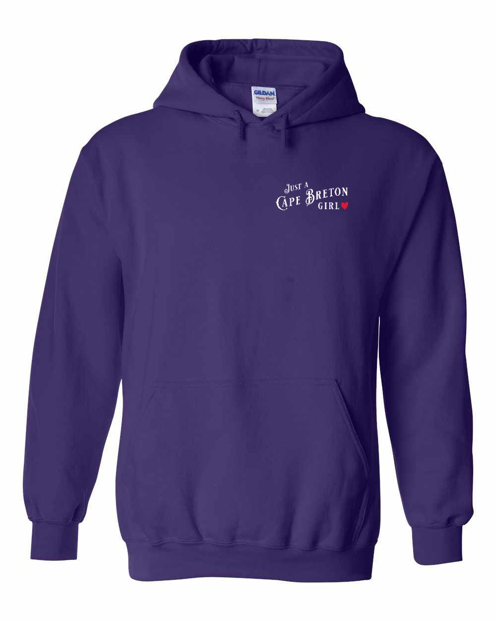 Just a Cape Breton Girl Red Heart Left Chest Pullover Hoodie