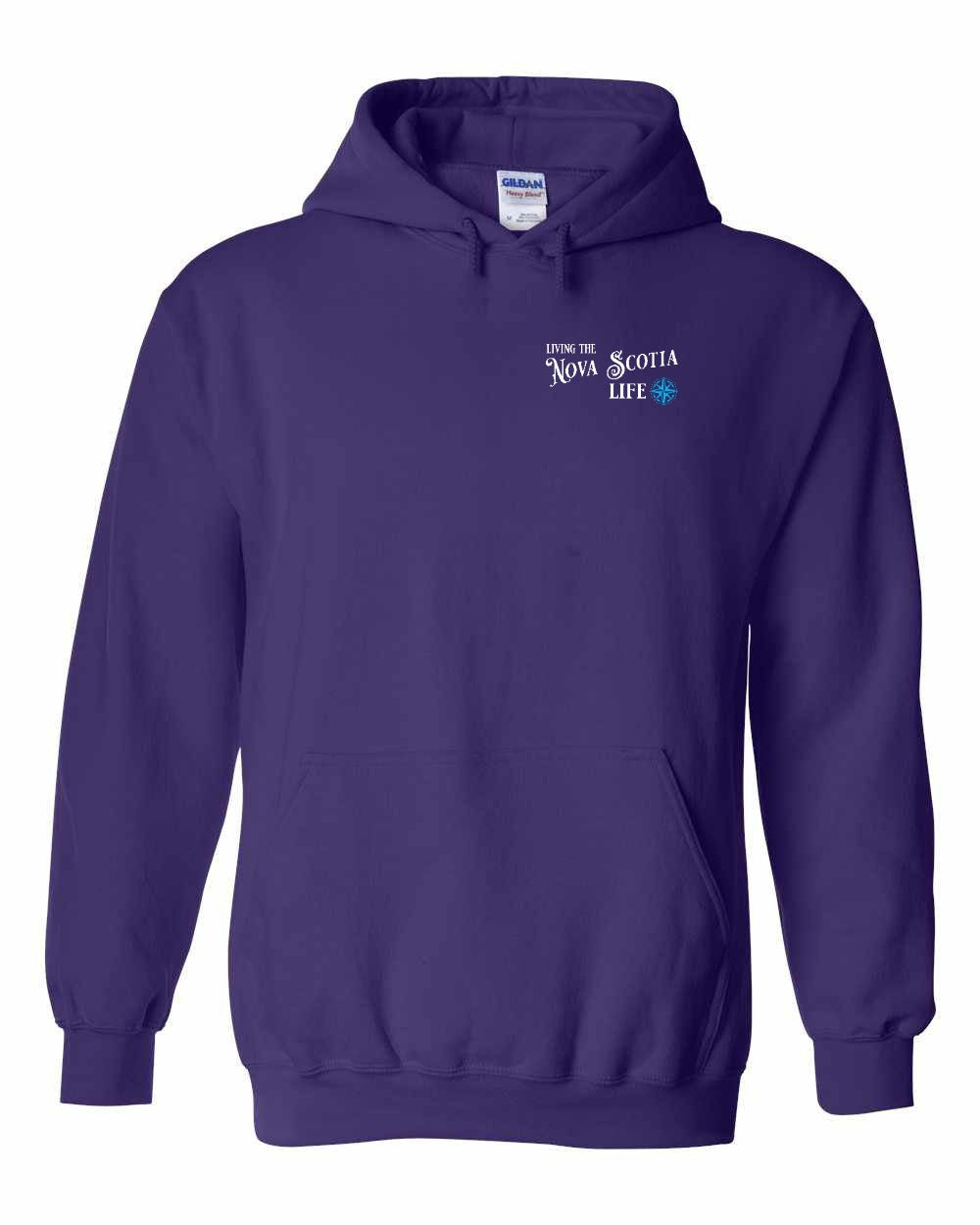 Living the Nova Scotia Life blue Left Chest pullover