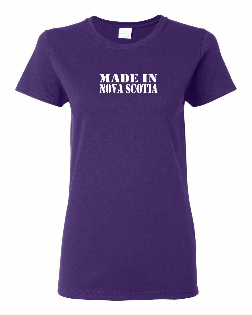 Made In Nova Scotia ( White Lettering) Full womens-tee