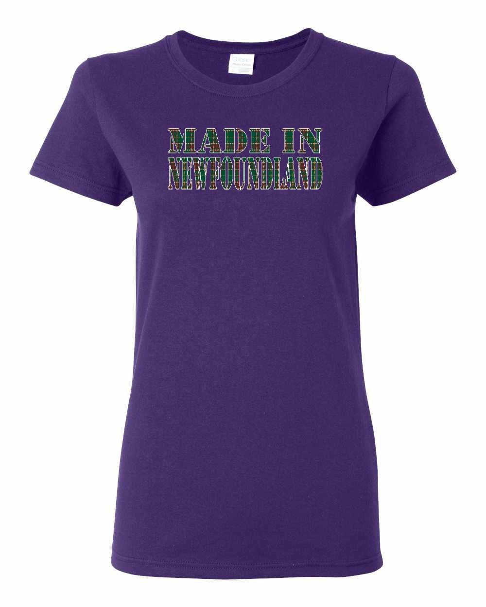 Made In Newfoundland ( Tartan Lettering) Full Women's Tee