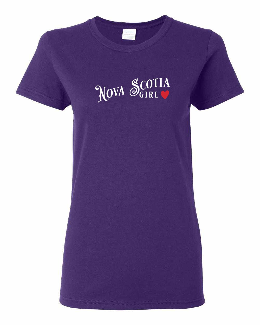 Nova Scotia Girl Red Heart Full womens-tee