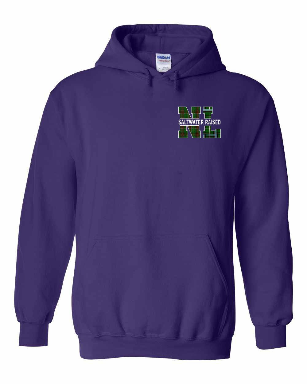 Newfoundland and Labrador Saltwater Raised Left Chest and Back Pullover Hoodie