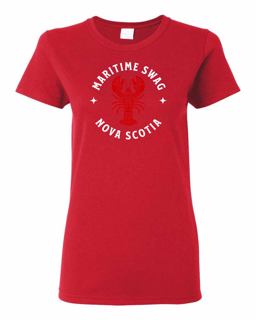 Maritime Swag Nova Scotia Mandala Red Lobster Full womens-tee