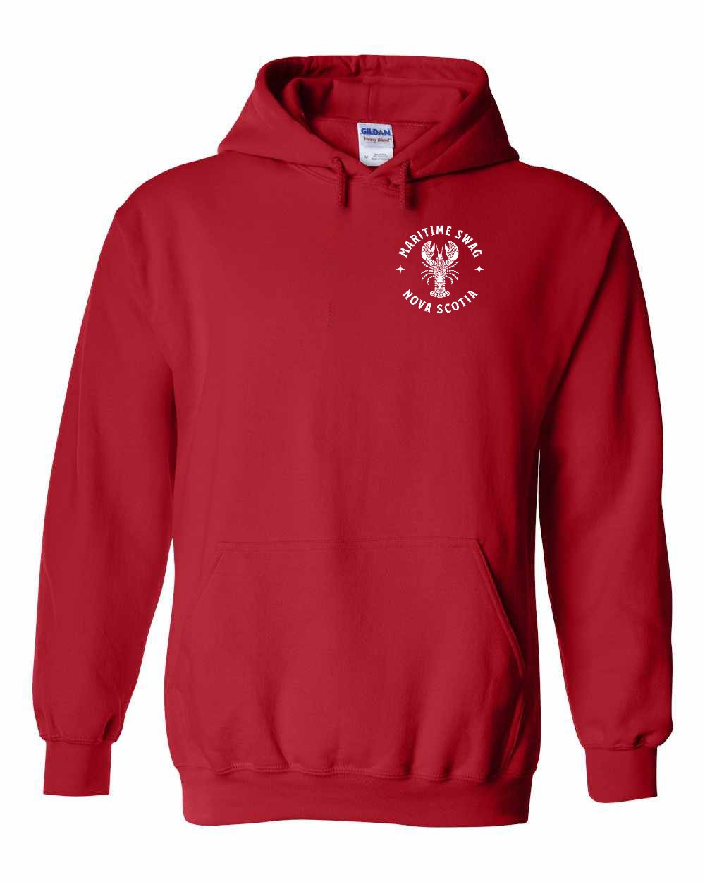 Maritime Swag Nova Scotia Mandala white Lobster Left Chest and Back pullover