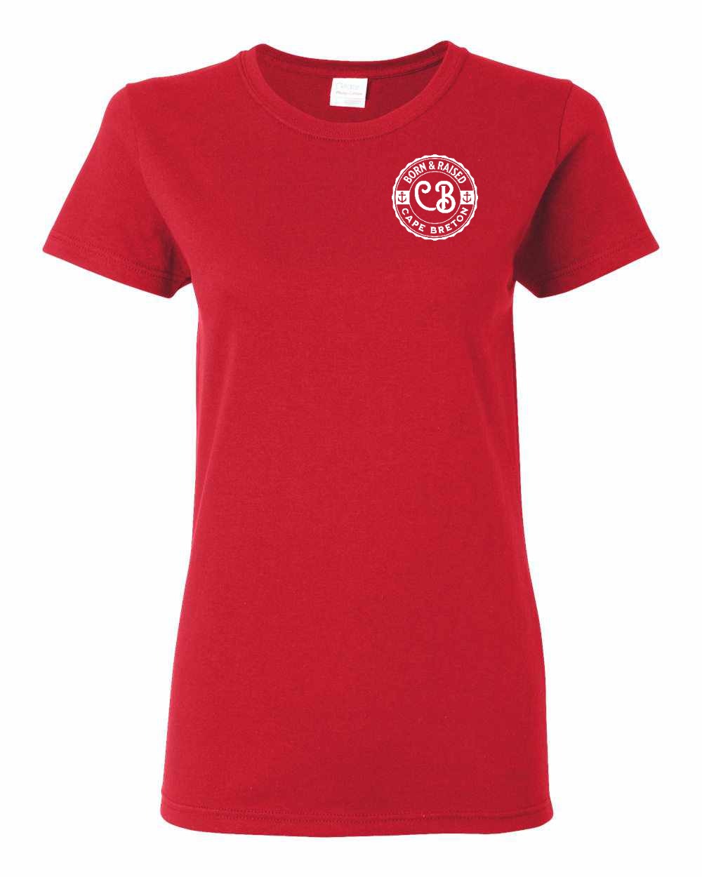 Born & Raised Cape Breton Left Chest and Back Women's Tee