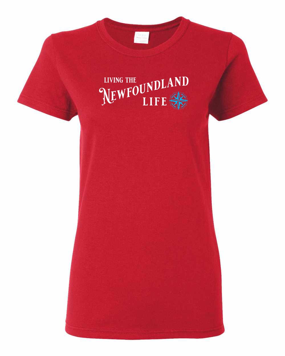 Living the Newfoundland Life blue Full Women's Tee