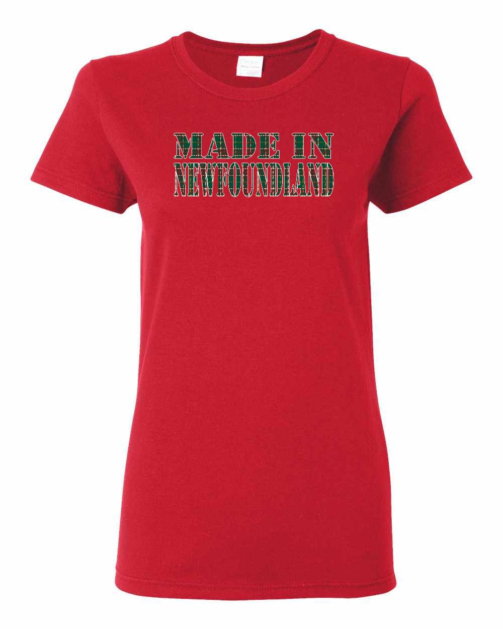 Made In Newfoundland ( Tartan Lettering) Full Women's Tee