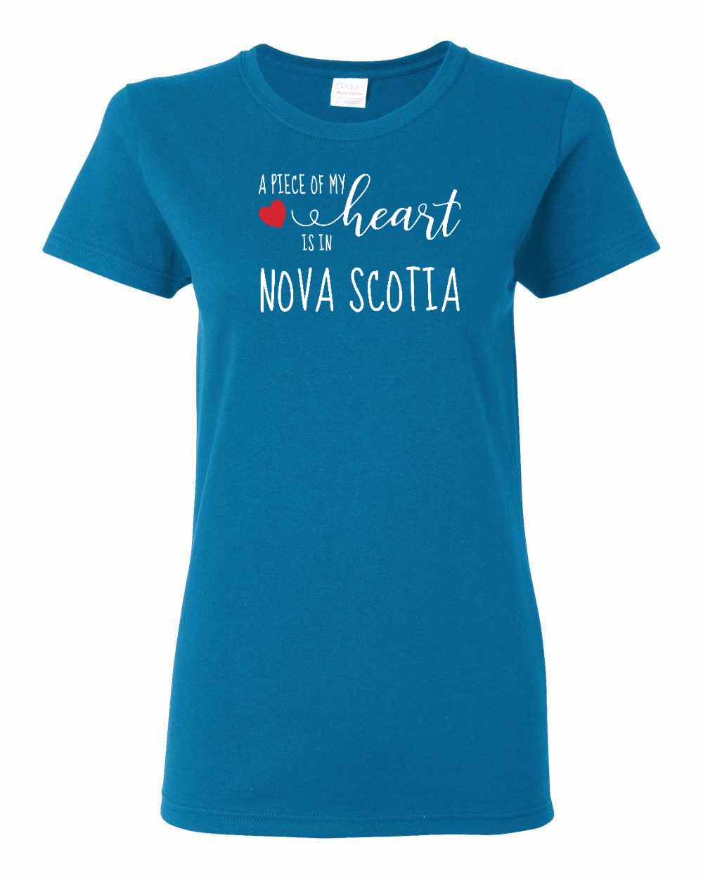 A piece of My heart in Nova Scotia (Red Heart) Full womens-tee