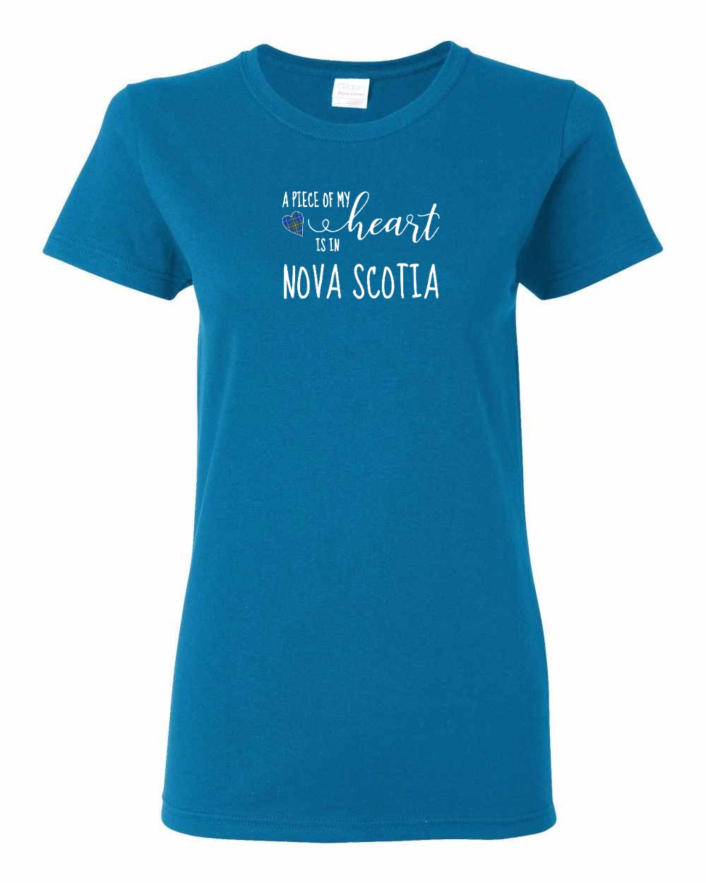 A piece of My heart in Nova Scotia (Tartan Heart) Full womens-tee