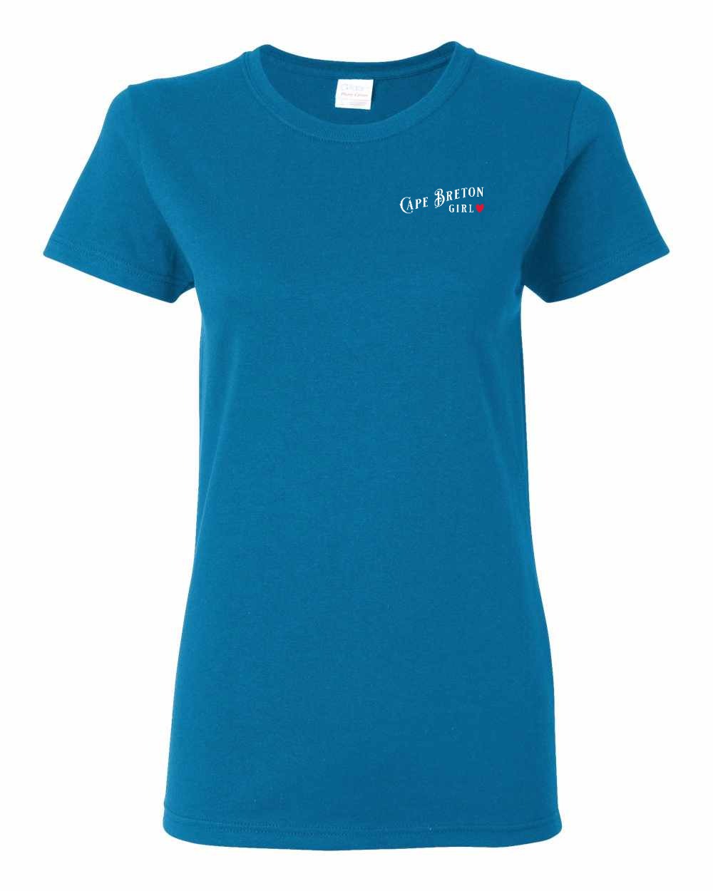 Cape Breton Girl Red Heart Left Chest Women's Tee