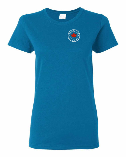 Canadian Strong Leaf Left Chest and Back Women's Tee