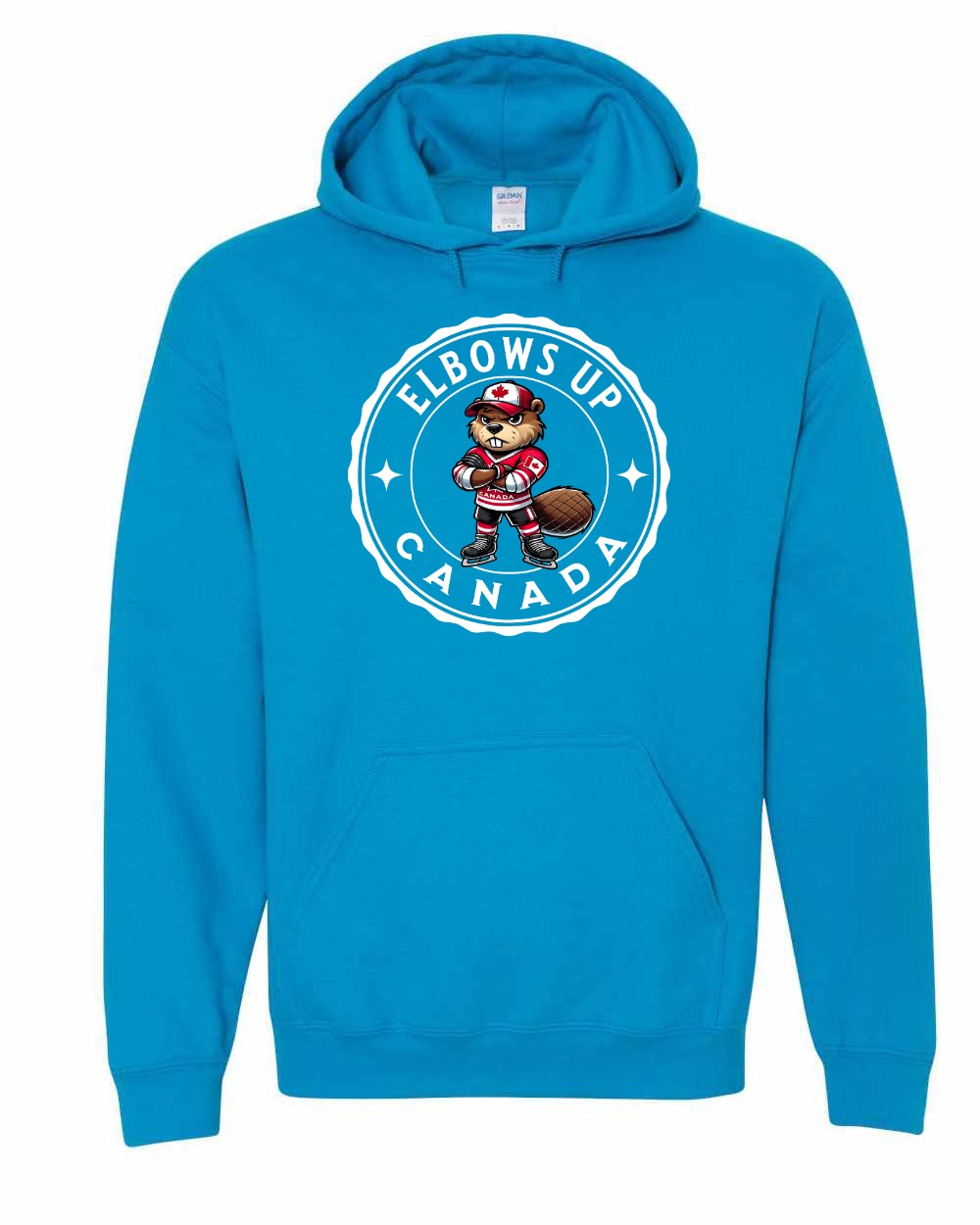 Elbows up Beaver Full Pullover - Gildan Canada (sewn Internationally)